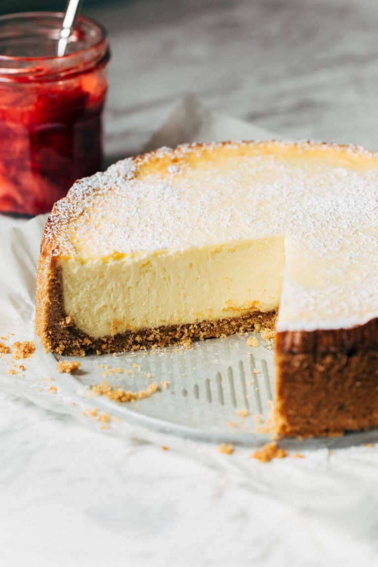 inside a sliced cheesecake