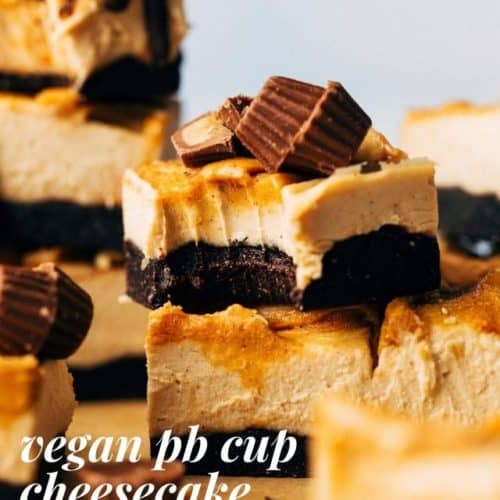 a stack of vegan cheesecake bars