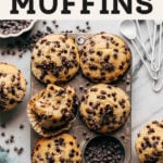 chocolate chip muffins pinterest graphic