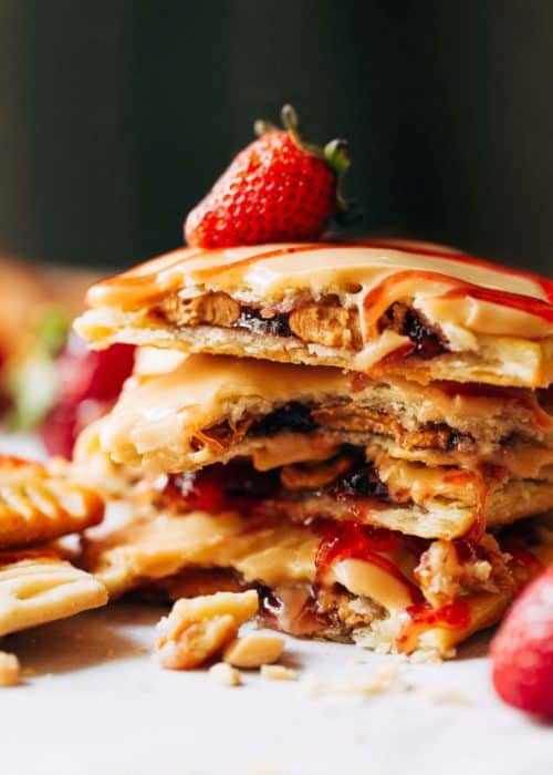 a stack of peanut butter and jelly pop tarts