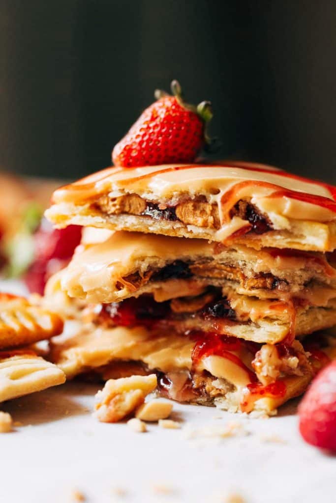 a stack of peanut butter and jelly pop tarts