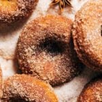 close up on a apple cider donut