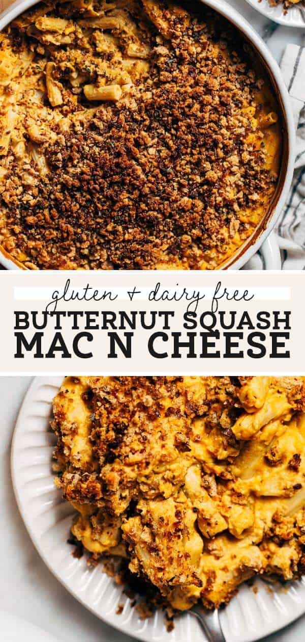 Creamy Butternut Squash Baked Mac and Cheese (Dairy + Gluten Free)