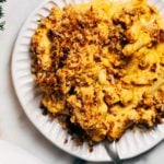 butternut squash mac and cheese on a plate