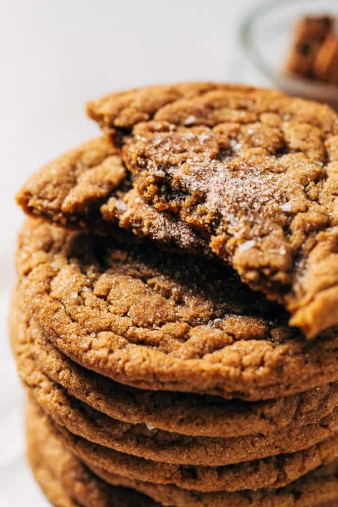 a spice cookie split in half