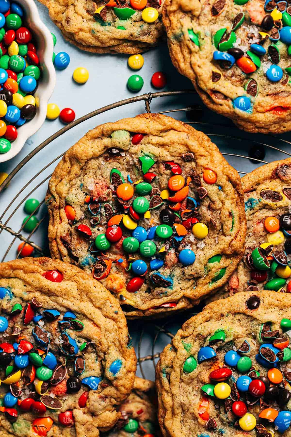Crispy Chocolate Chip Cookies with M&M's - Style Sweet