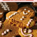 pinterest pin for a chewy gingerbread cookie