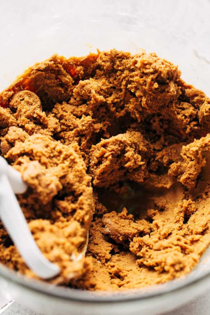 a bowl of gingerbread cookie dough