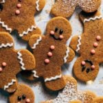 gingerbread cookies on parchment paper