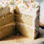 inside a sliced vanilla cake
