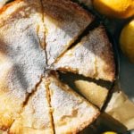 the top of a sliced lemon cake