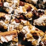 close up on slices of smores bars