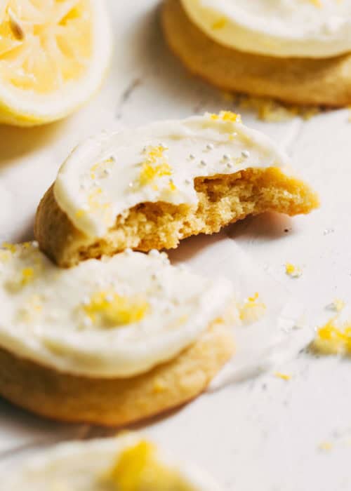 the inside of a soft lemon sugar cookie