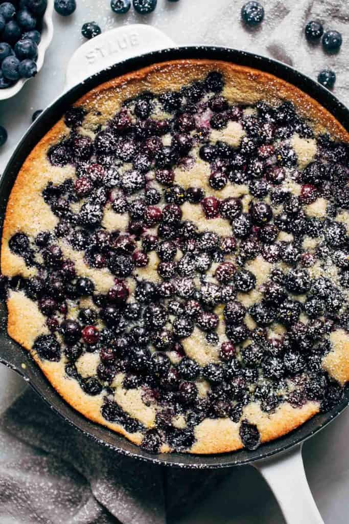 freshly baked blueberry cobbler