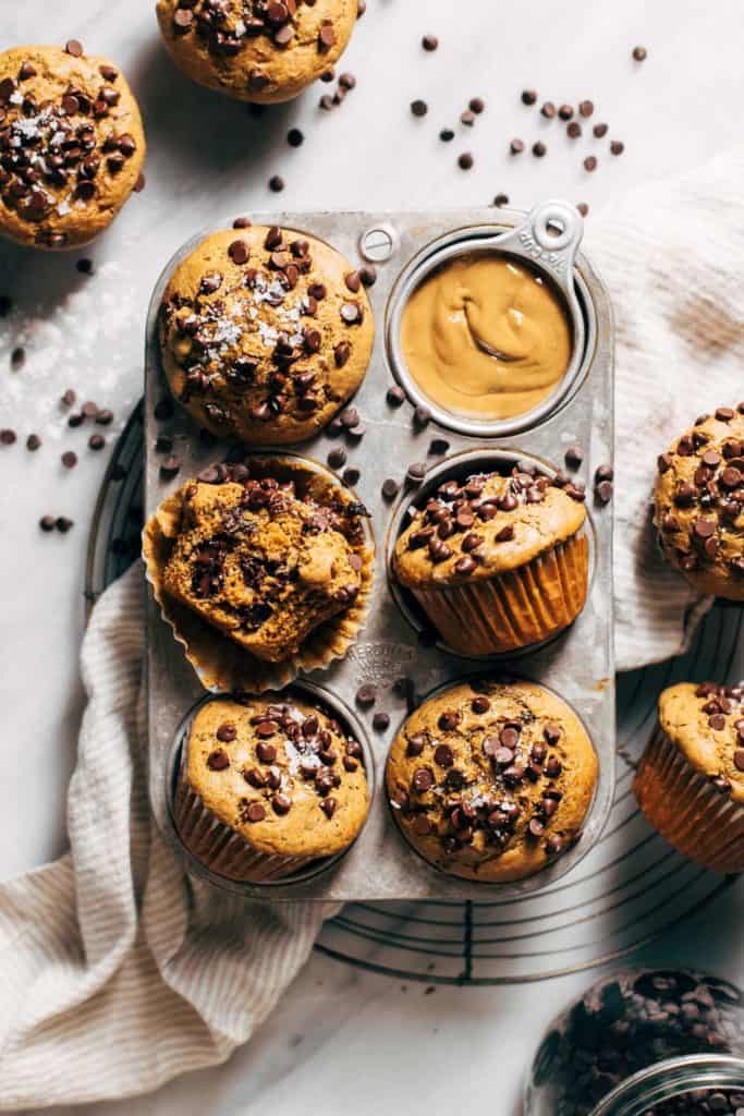 healthy zucchini muffins in a muffin tin