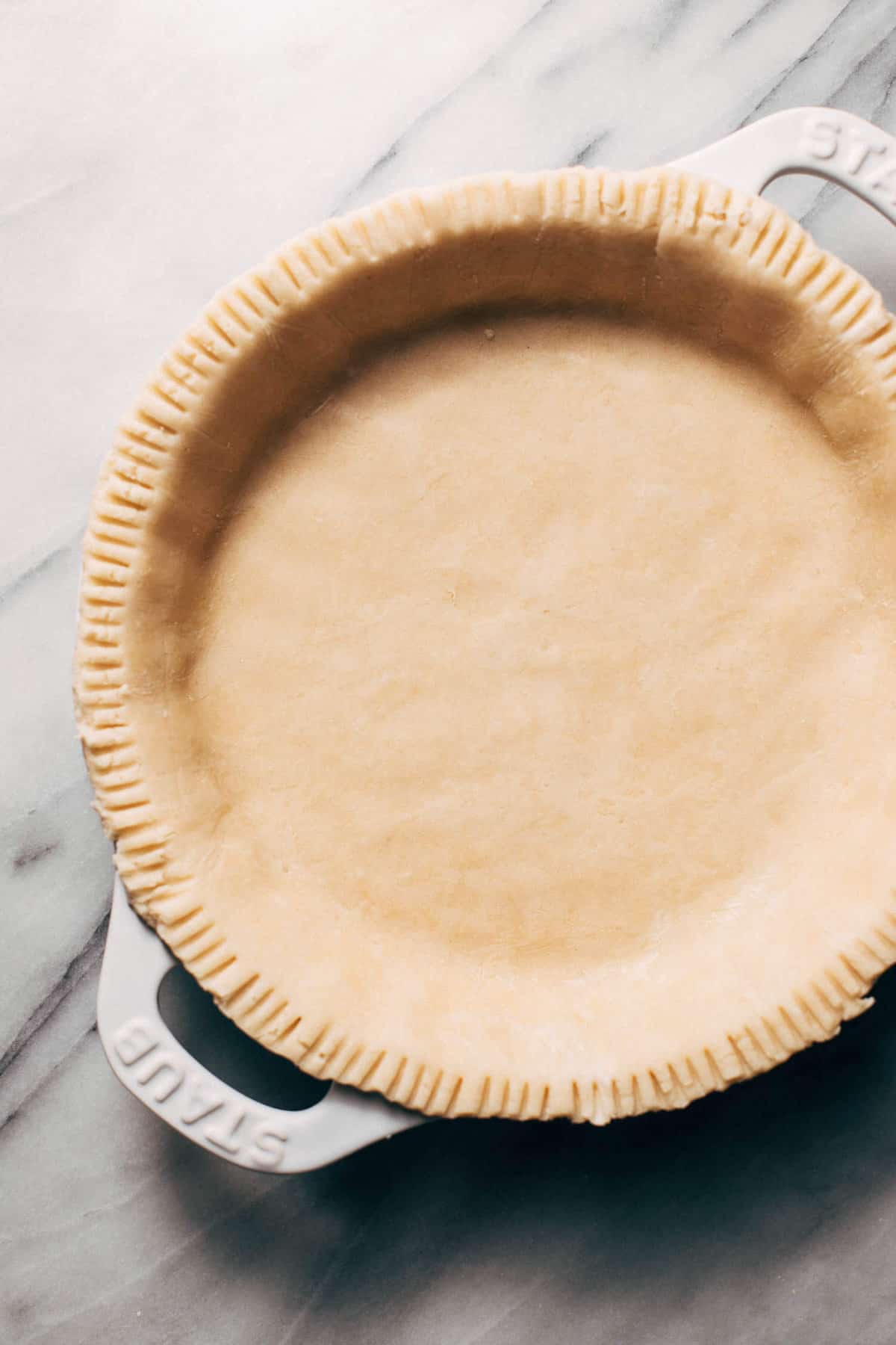 lard pie dough in a pie dish