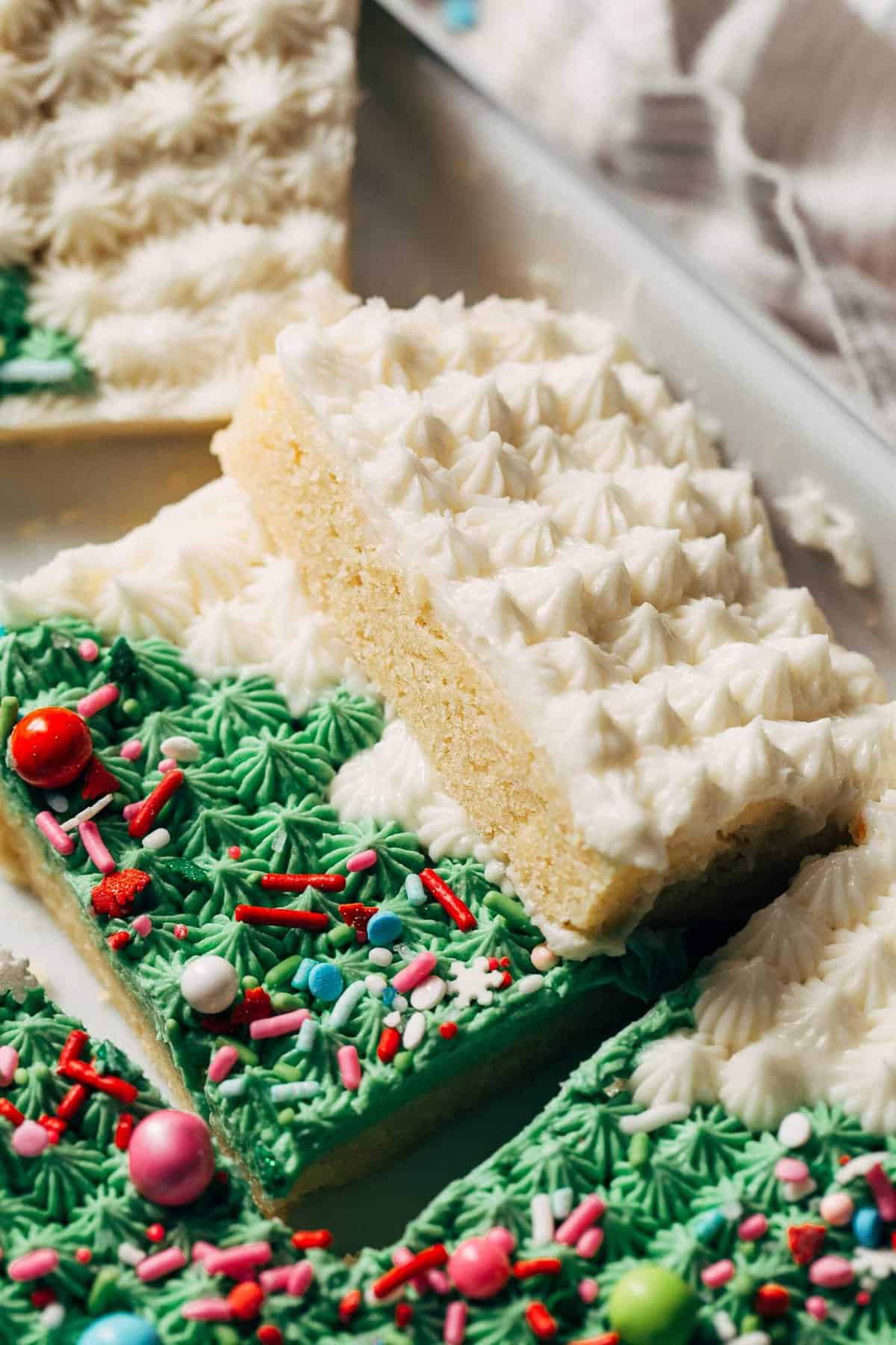 Christmas Sprinkle Sugar Cookie Bars - Butternut Bakery