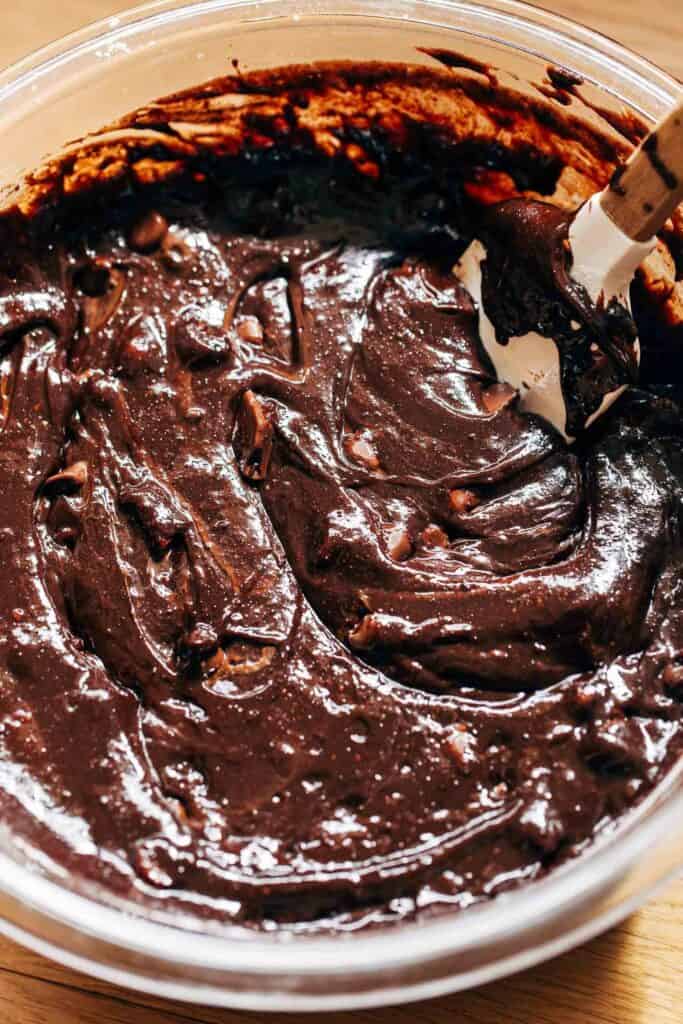 a bowl of brownie batter