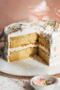 inside a sliced gluten free cake