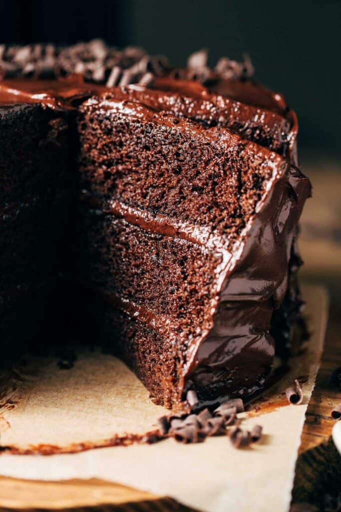 Dark Chocolate Cake With Whipped Cream Frosting - Lovely Little Kitchen