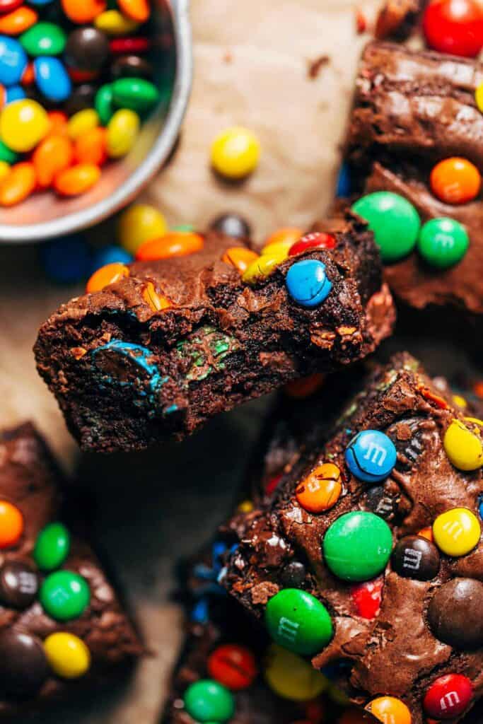 Thick and Fudgy M&M Brownies