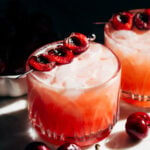 a cherry Italian margarita in a cocktail glass