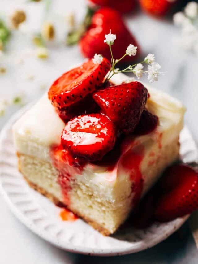 Strawberry Shortcake Cheesecake Bars