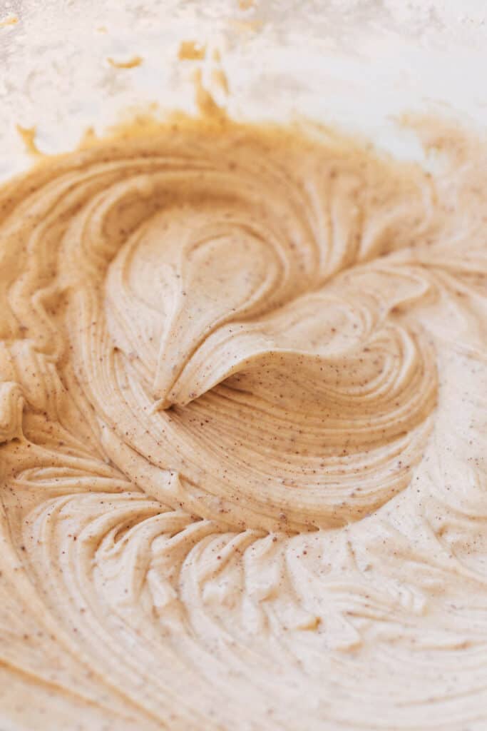 a bowl of brown butter frosting