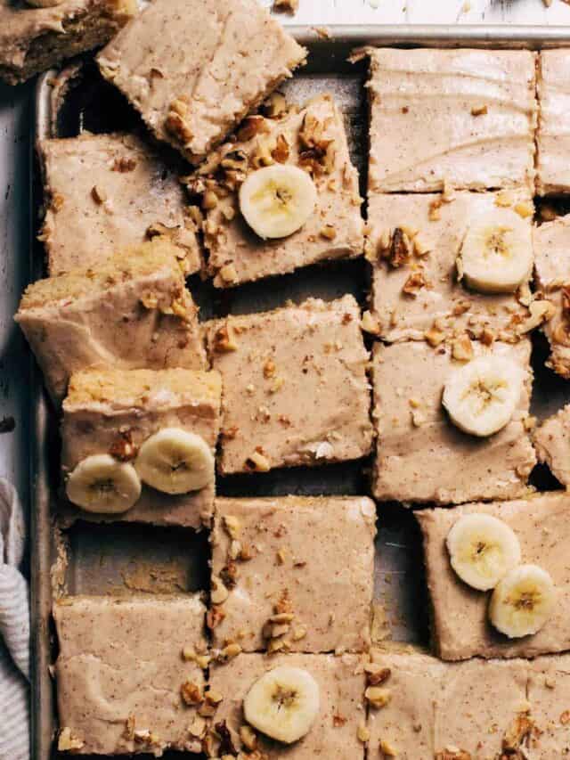 Brown Butter Frosted Banana Bread Bars