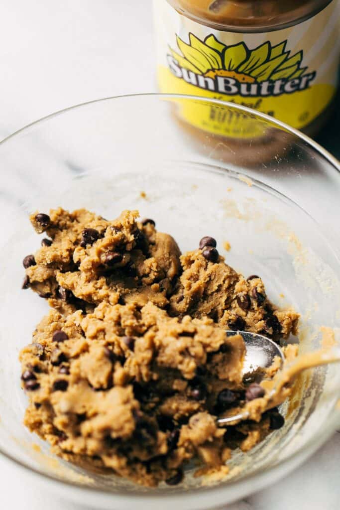 a bowl of gluten free cookie dough