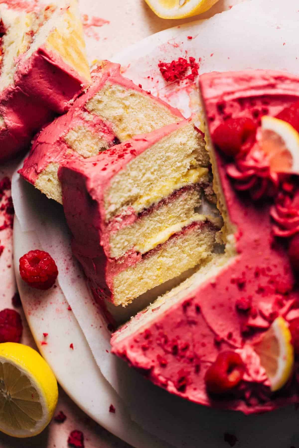 Lemon Raspberry Cake - Butternut Bakery