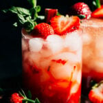 strawberry mojito with rhubarb