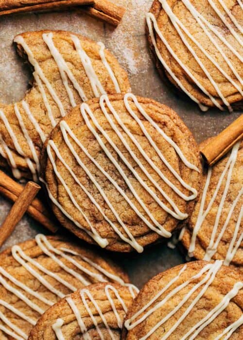 spiced maple butter cookie with maple icing drizzle
