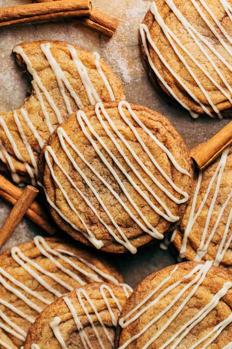 spiced maple butter cookie with maple icing drizzle