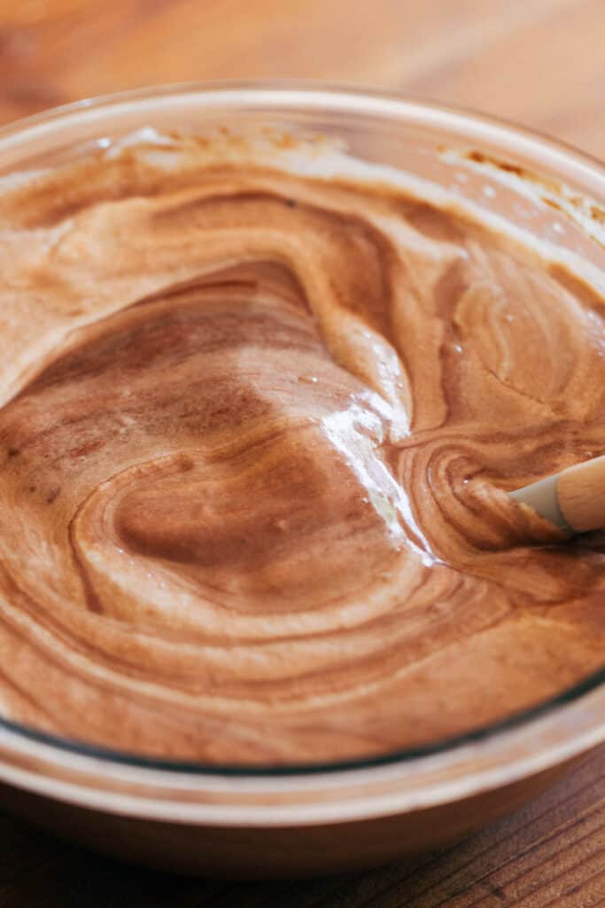 a bowl of homemade chocolate mousse