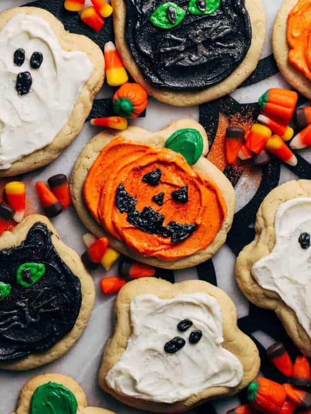Frosted Halloween Sugar Cookies