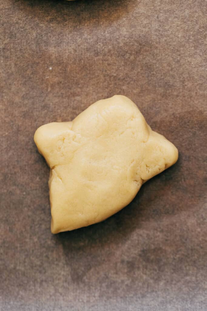 a ghost shaped sugar cookie dough