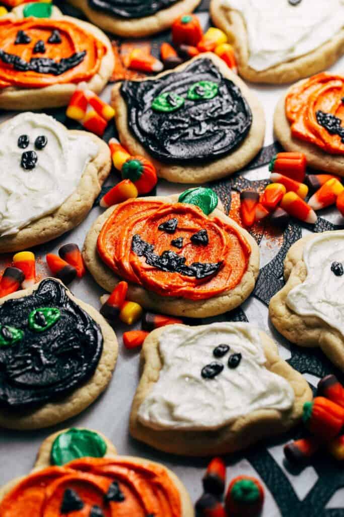 frosted halloween sugar cookies