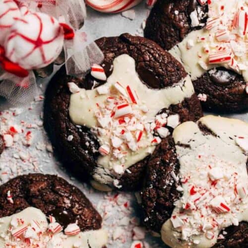 peppermint cookies close up