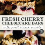 Fresh Cherry Cheesecake Bars Pinterest