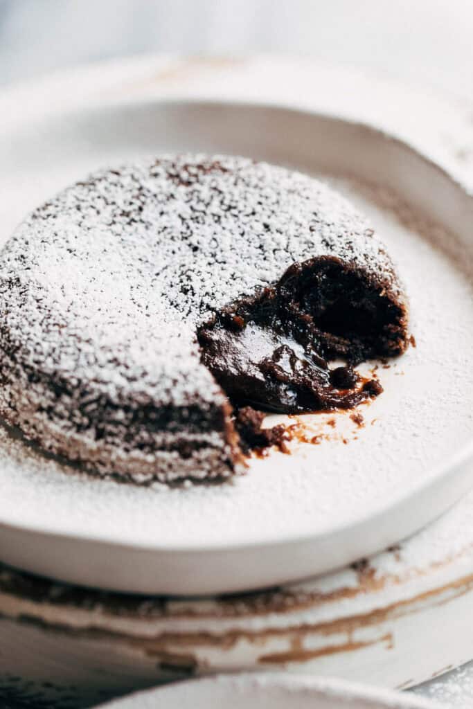 a lava cake with a gooey center