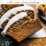 cream cheese frosted pumpkin bread pinterest