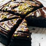 sliced chocolate olive oil cake