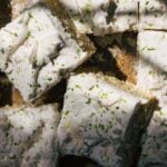 coconut lime sheet cake slices