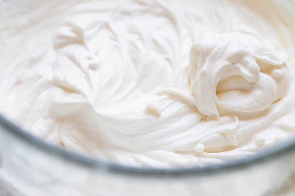 a bowl of fluffy whipped cream