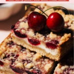 fresh cherry cheesecake bars pin