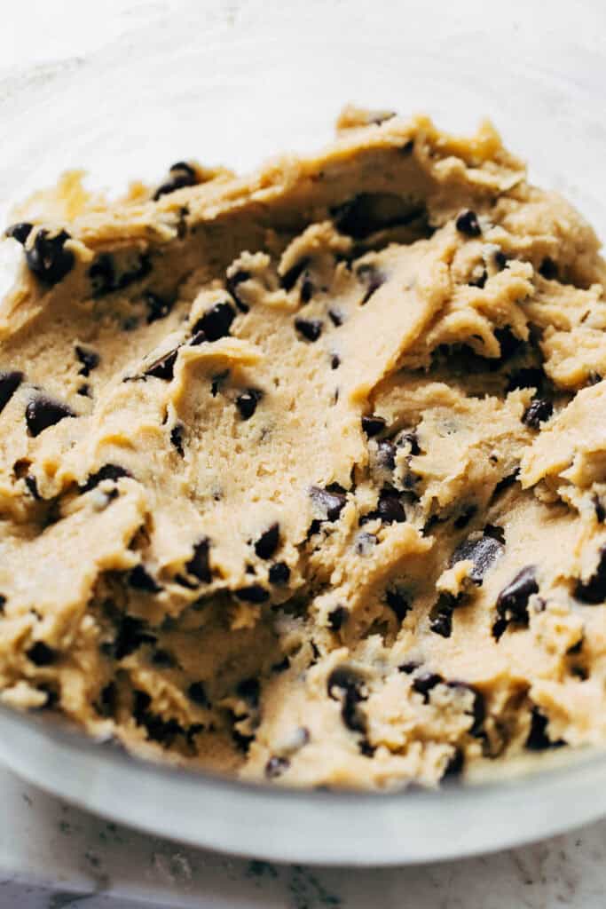 process shot of cookie dough
