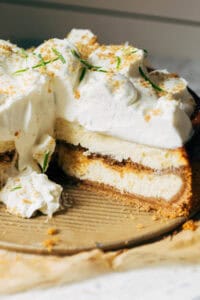 inside a key lime cheesecake
