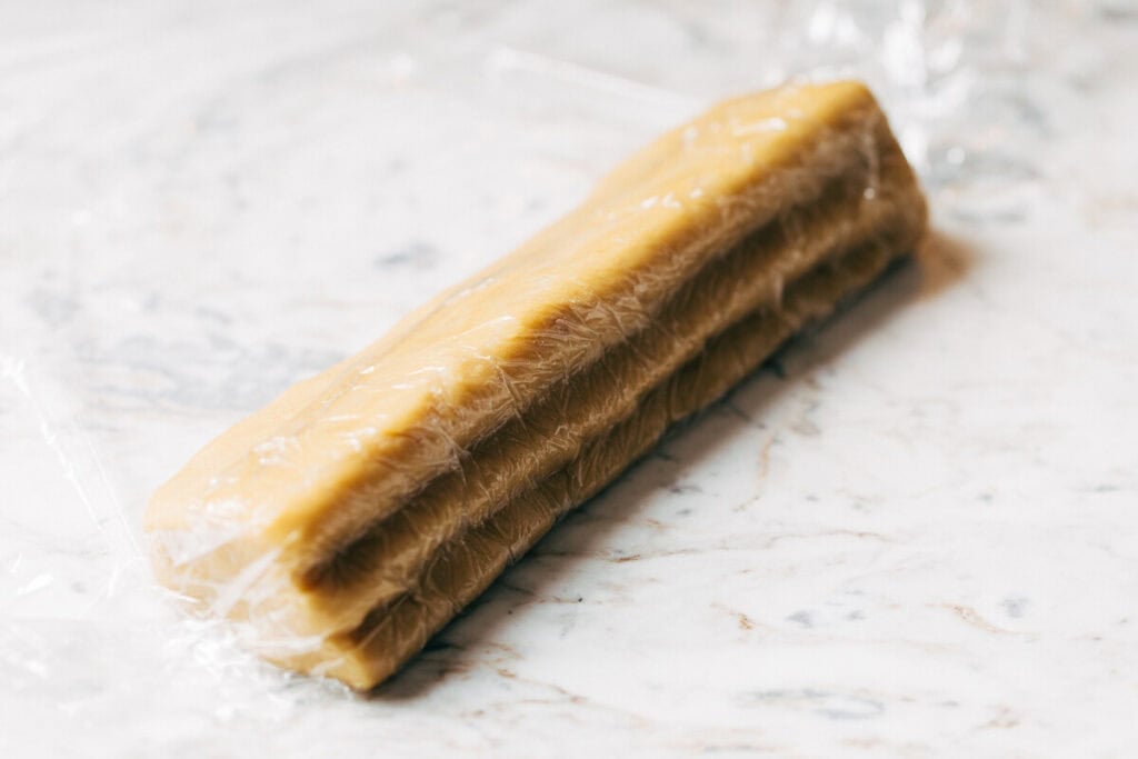 process shot of uncut ghost cookie dough