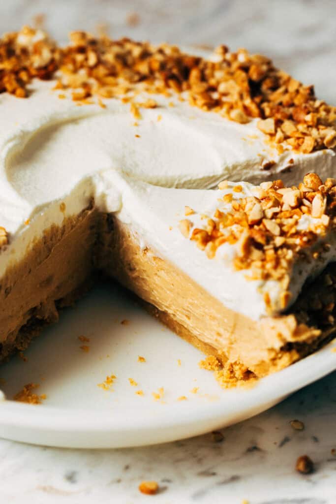 inside a no bake peanut butter pie
